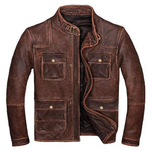 Veste en cuir pour homme Vêtement d'extérieur contemporain de qualité supérieure avec un style minimal, des lignes nettes et une finition sophistiquée - Product Image 2