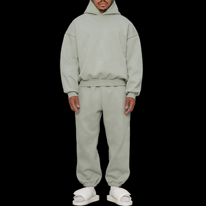 Personalizado de alta calidad de algodón chándal hombres sudaderas con capucha y pantalones de chándal de lujo de gran tamaño pantalones de chándal unisex conjunto de Sudadera con capucha - Product Image 6