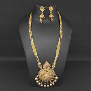 Kriaa Fine <b>Jewelry</b> Set Gold Plated Necklace with Brown Stone and <b>Kundan</b> 1109848A - Product Image 1