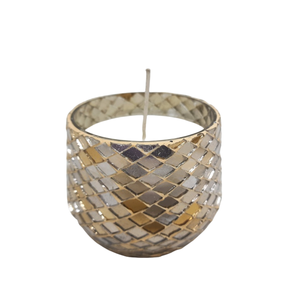 Support votif de bougie fini antique de couleur brune de matériel en verre de conception classique pour les décorations pour la maison faites à la main - Product Image 6