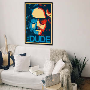 Modern Style the Big Lebowski <b>Poster</b> 'The Dude' Black <b>Frame</b> Paper Wall Art - Product Image 2