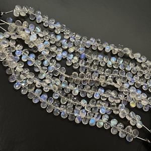 ลูกปัด briolette รูปลูกแพร์รูปพระจันทร์สีขาวสำหรับทำเครื่องประดับเจาะด้านข้างยาว6นิ้ว - Product Image 4