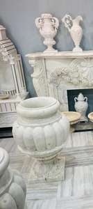 กระถางดอกไม้หินธรรมชาติทรงกลมแกะสลักด้วยมือตามสั่งสำหรับตกแต่งบ้านและสถานที่ทางจิตวิญญาณของตกแต่งบ้านที่หรูหรา - Product Image 2