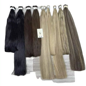 Dropshipping Color claro Natural recto virgen cutícula alineada extensiones de cabello Remy teñido a granel proveedor crudo Flip-In Hair - Product Image 1