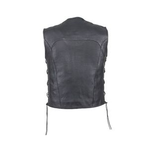 Veste en cuir et laine pour homme, prix de gros, col montant, style motard, broderie, hiver 2026, coupe ajustée - Product Image 2