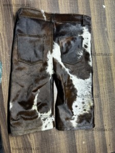 กางเกงขาสั้นหนังวัวดิบหนังวัวฟอกผมตามธรรมชาติหนังวัว100% วินเทจขนาดพิเศษ - Product Image 2