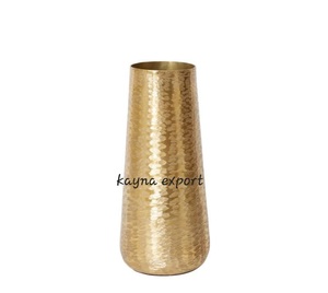 Venta al por mayor de hierro metal martillado Diseño Interior decoración latón oro acabado maceta - Product Image 6