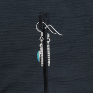 Boucles d'oreilles en argent sterling 925 avec pierre turquoise éblouissante placage d'argent à la mode pour mariages ou cadeaux - Product Image 4