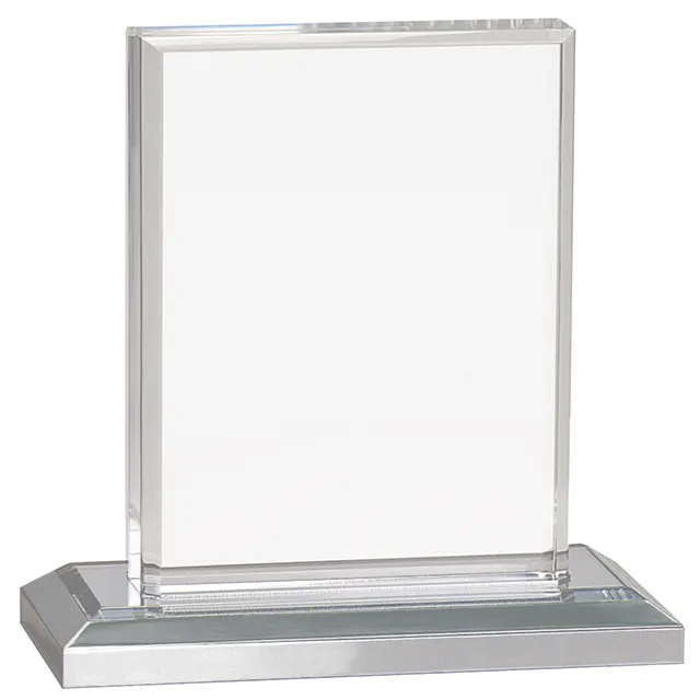 ベベルエッジオーダーメイドのアクリルプラーク5 "x7" 透明ガラスブロック長方形昇華可能企業賞ディスプレイ