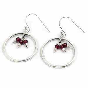 Exquisite And Luxurious 925 Solid Sterling Silver <b>Earrings</b> Comes With <b>Garnet</b> Gemstone High Quality Design Feel Bohemian Jewelry - Product Image 1