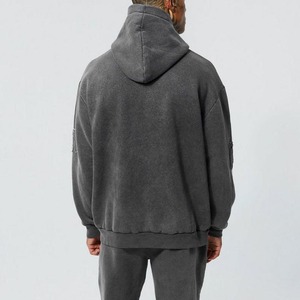 Sudadera de Hombre, Estilo Vintage, Holgada, Lavada al Ácido, Bordada, Transpirable, 100% Algodón, Hombros Caídos, para Otoño - Product Image 5