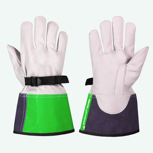 Gants de soudeur TIG de haute qualité en cuir de chèvre fendu antistatique antivibration 11oz pour une durabilité maximale Gants de sécurité OEM - Product Image 5