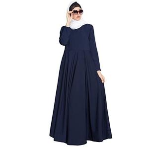 Plain Maxi Long Length Blue Color <b>Kaftan</b> Hot Sale Islamic Ladies Blank Abayas Muslim Islamic Wear With Hijab for Girls - Product Image 1