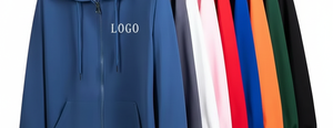 เสื้อฮู้ดผู้ชายผ้าคอตตอนคุณภาพสูง 100% ทรงหลวม ระบายอากาศได้ดี น้ำหนัก 420 กรัม ซิปหน้า ปักโลโก้ด้านหน้า - Product Image 5