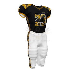 Uniforme de football américain respirant de style sportif, 100% polyester, couleurs et tailles personnalisables, service OEM, fabriqué au Pakistan - Product Image 1