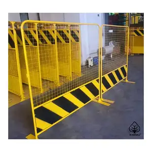 מפעל מחיר טוב מחיר לפנל קנדה אוסטרליה צהוב מתכת ברזל עמיד זמני גדר בטיחות הבנייה