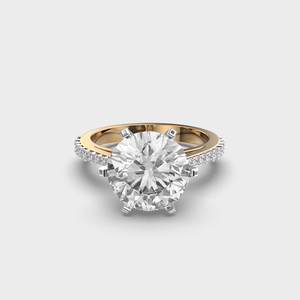 <b>Solitaire</b> Accent 8mm Lab Grown Diamond Engagement Wedding Proposal <b>Ring</b> <b>Silver</b> Jewelry Occasional Wear for Parties for Your - Product Image 1