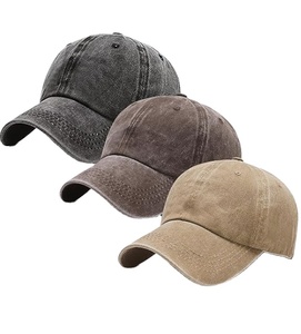Washed <b>Plain</b> Vintage Polyester <b>Baseball</b> <b>Cap</b> Adjustable Twill Low Profile Unstructured Classic Dad Hat Men 3D Embroidery Party - Product Image 1