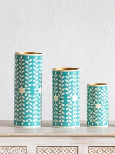 Florero con incrustaciones de hueso Acabado El mejor soporte para flores Clásico Elegante Metal al por mayor - Product Image 3