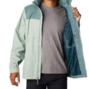 Veste coupe-vent d'hiver pour homme à capuche respirante avec fermeture éclair sur le devant, logo, style décontracté, prix raisonnable - Product Image 5