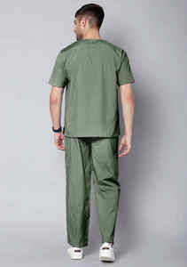 Uniforme del personal hospitalario, uniforme de lujo para hombres unisex, venta al por mayor, uniforme médico, color verde, OEM, uniforme de hospital clásico para hombres y enfermeras - Product Image 2
