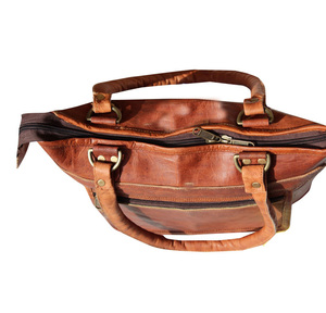 Sac fourre-tout en cuir véritable marron vieilli pour femmes Sac à bandoulière robuste chic avec détresse à la mode pour le collège - Product Image 3