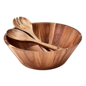 Large Acacia <b>Wood</b> Bowl Eco-Friendly and Food Grade Kitchenware Safe for Tabletop Serving for Salad and <b>Fruit</b> During Dinner - Product Image 1