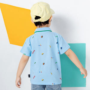 Camiseta de algodón para niños, Polo personalizado con tu Logo, Color sólido - Product Image 3