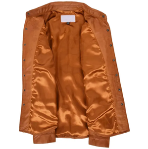 เสื้อเชิ้ตลำลองหนังเทียม OEM แฟชั่นใหม่ทันสมัย แขนสั้น ทรงหลวม ไหล่ตก มีกระเป๋าหน้าอกคู่ ซิปแบบเรียบง่าย สำหรับผู้ชาย - Product Image 6