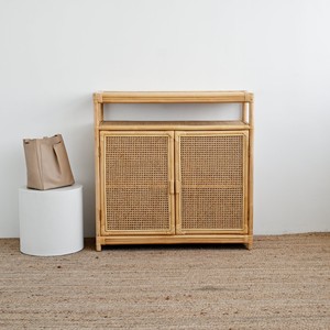 Juego de mesita de noche de primera calidad de 2 cajones de ratán laterales para cama mesitas de noche al por mayor - Product Image 6