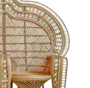 Nalendra Twin Peacock Chaise En Rotin Brun Naturel Design Moderne pour Hôtel Appartement En Plein Air Salle À Manger Salon-Usine En Gros - Product Image 3