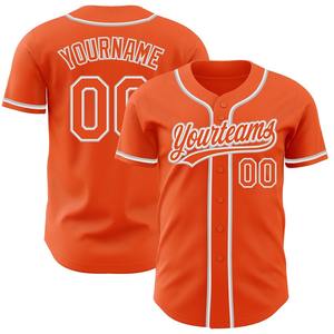 Camiseta de béisbol auténtica Naranja-Gris personalizada - Product Image 1