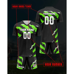 Maillots de football américains pour adultes en gros, service de découpe automatisée, maillot de football vert et noir - Product Image 3