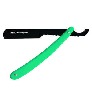 Rasoir simple professionnel matériel d'acier inoxydable d'instrument droit noir vert de beauté pour des barbiers - Product Image 1