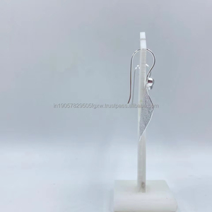 Pendientes de aro de plata ligeros Joyería pura blanca chapada en oro clásico para mujeres para bodas Fiestas Regalos - Product Image 2