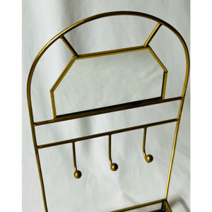 Vente en gros personnalisé design moderne et élégant bijoux en métal cintre support mini miroir plateau pour bijoux accessoires de maquillage - Product Image 3