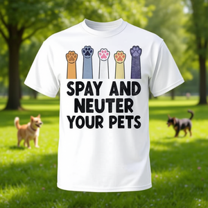 Camiseta para esterilizar y castrar a tus mascotas, rescate de animales, gatos y perros - Product Image 1