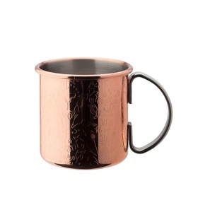 Taza mula de cobre macizo con detalles hechos a mano y paredes gruesas, perfecta para cócteles helados y configuraciones de bares - Product Image 6