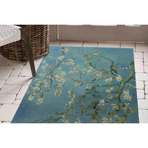 Alfombra estampada colorida: pequeña, gruesa, decoración de oficina, famosa alfombra de terciopelo con diseño del árbol de almendro en flor de Van Gogh - Product Image 3
