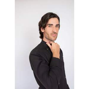 Veste de chef Brooklyn Black Workwear avec col mandarin pour les saisons d'automne - Product Image 4