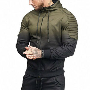 Sweat-shirt à capuche athlétique pour homme 100% coton Hiver Broderie décontractée Veste de fitness Séchage rapide Respirant - Product Image 3