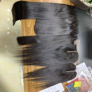 Pelucas de cabello humano vietnamita, venta al por mayor, extensión de cabello personalizada de fábrica, doble estiramiento, negro sedoso, la mejor calidad - Product Image 2