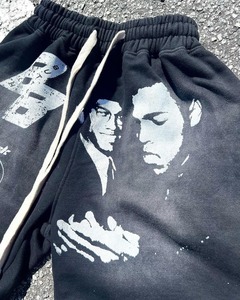 Short personnalisé délavé au soleil pour hommes été coton cordon Vintage hommes bord brut lavage à l'acide s'adapte à la taille des shorts pour hommes - Product Image 3