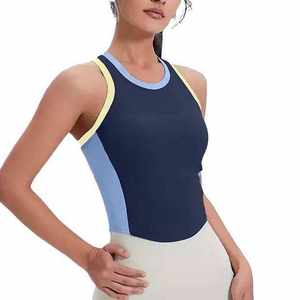 Breathable Wholesale Custom High Quality OEM <b>Women</b> Contrast Color Sports <b>Vest</b> Workout Sleeveless Running Fitness Crop Tank <b>Top</b> - Product Image 4