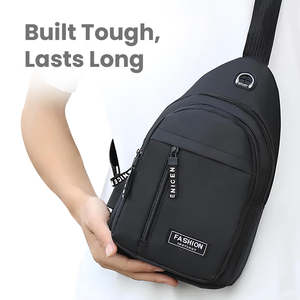 Ultimate Summer Travel <b>Sling</b> <b>Bag</b> Fashionable Water-Proof Nylon Chest <b>Bag</b> with Zipper Closure - Product Image 4