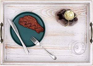 Plateau en bois de bambou naturel personnalisé de haute qualité plateau de service rond tendance pour la maison hôtel matériel décoratif en acier service de nourriture - Product Image 5