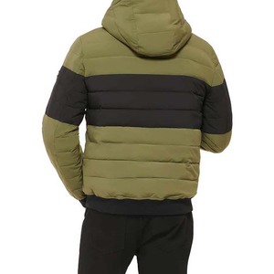 <b>Men's</b> <b>Lightweight</b> Stand Collar Winter Puffer <b>Jackets</b> 2-Pocket Bubble Quilted Design Windproof Canvas High Street Style Front - Product Image 6