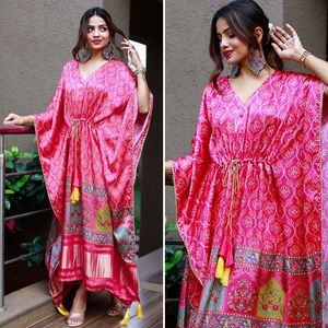 New Arrival High Quality Designer <strong>Fancy</strong> Indian Outfit Pure Gaji Silk <strong>Kaftan</strong> With Digital Printed Online Shopping India - Product Image 4