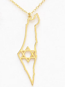 Collar con contorno de la estrella de David del <span class=keywords><strong>mapa</strong></span> de <span class=keywords><strong>Israel</strong></span> de acero inoxidable 316L Collar fabricado en fábrica de joyería judía de Venta caliente - Product Image 2