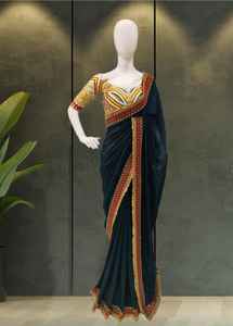 ÚLTIMO DISEÑADOR GEORGATTE HILO TRABAJO FANCY SAREE - Product Image 4